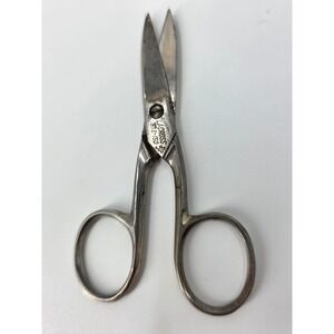 Vintage La Cross 358-150 Forged Steel Nail Cuticle Scissors 3.5 Inch Silver Tone